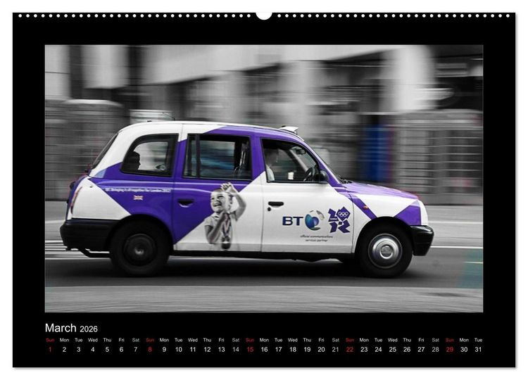 Produktbild: Taxis in London / UK-Version (High Quality Premium Wall Calendar 2026 DIN A2 landscape),CALVENDO 12 Month Wall Calendar