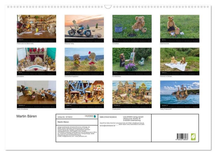 Produktbild: Martin B&auml;ren (Wandkalender 2026 DIN A2 quer), CALVENDO Monatskalender