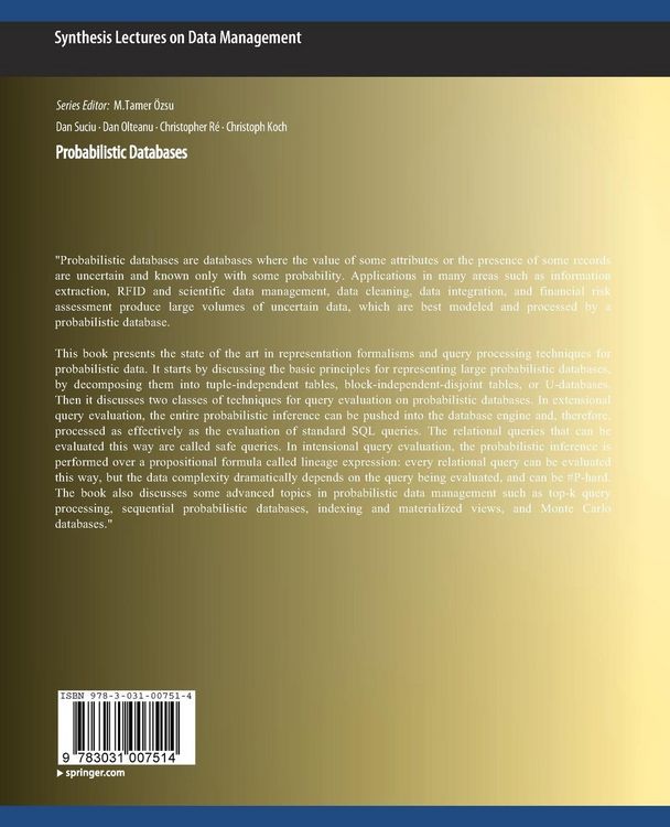 Produktbild: Probabilistic Databases