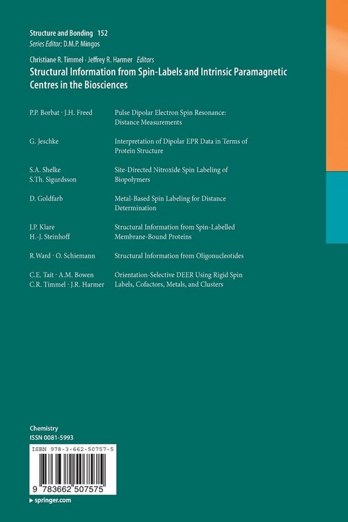 Produktbild: Structural Information from Spin-Labels and Intrinsic Paramagnetic Centres in the Biosciences