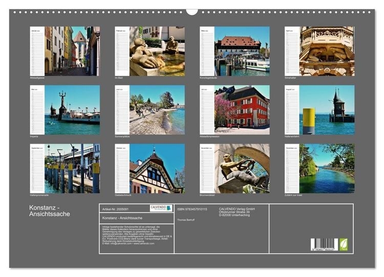 Produktbild: Konstanz - Ansichtssache (Wandkalender 2026 DIN A2 quer), CALVENDO Monatskalender