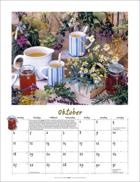 Produktbild: Augenschmaus Kalender 2027 - Gew&uuml;rze und Kr&auml;uter rund ums Jahr