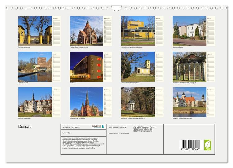 Produktbild: Dessau (Wandkalender 2026 DIN A3 quer), CALVENDO Monatskalender