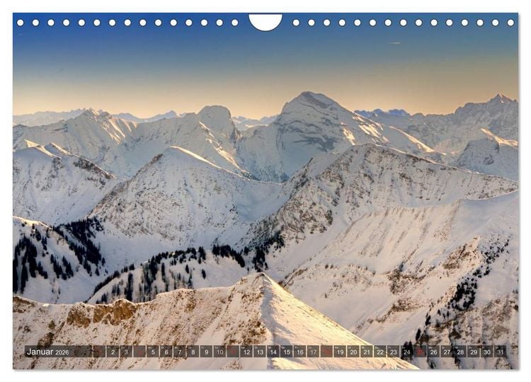 Produktbild: Magische Bergwelt, zwischen Sonnenaufgang und Sonnenuntergang (Wandkalender 2026 DIN A4 quer), CALVENDO Monatskalender