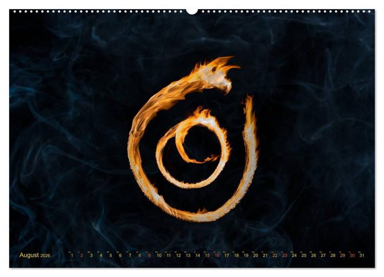 Produktbild: Feuerdrache (hochwertiger Premium Wandkalender 2026 DIN A2 quer), Kunstdruck in Hochglanz