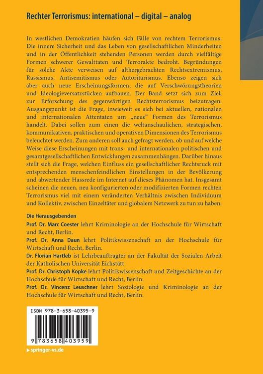 Produktbild: Rechter Terrorismus: international &ndash; digital &ndash; analog