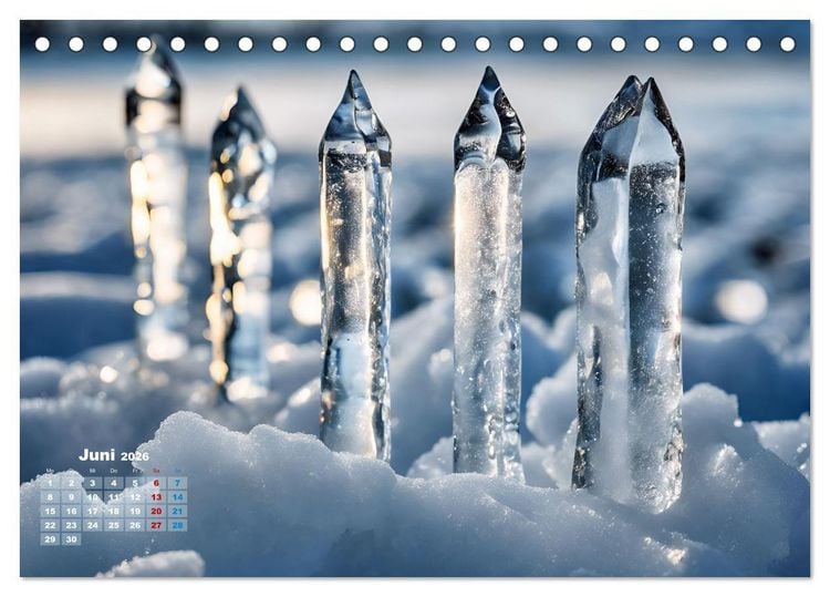 Produktbild: Schneekristalle und Eiszapfen Eisige Zeiten f&uuml;r alle Winterfans (Tischkalender 2026 DIN A5 quer), CALVENDO Monatskalender