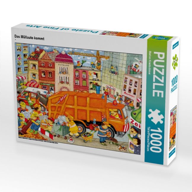 Produktbild: CALVENDO Puzzle Das M&uuml;llauto kommt | 1000 Teile Lege-Gr&ouml;&szlig;e 64x48cm Foto-Puzzle f&uuml;r gl&uuml;ckliche Stunden