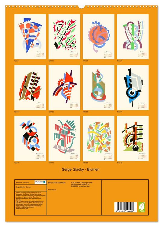 Produktbild: Serge Gladky - Blumen (hochwertiger Premium Wandkalender 2026 DIN A2 hoch), Kunstdruck in Hochglanz