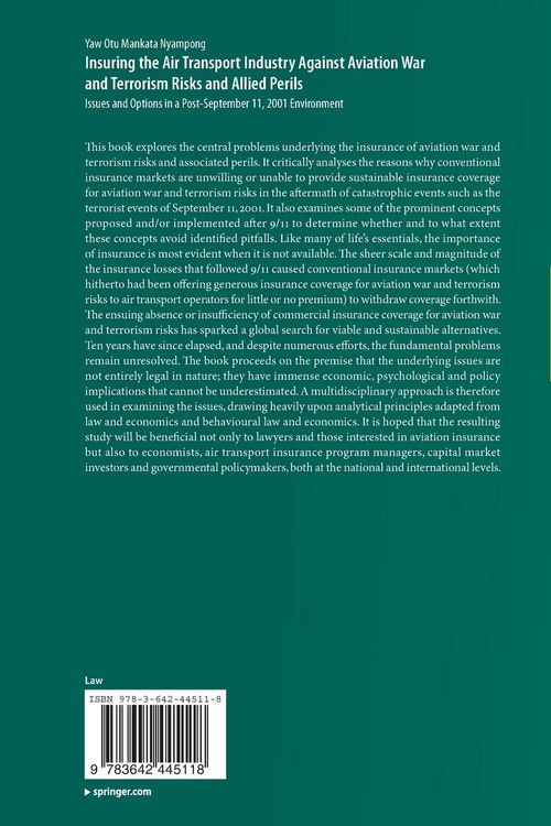 Produktbild: Insuring the Air Transport Industry Against Aviation War and Terrorism Risks and Allied Perils