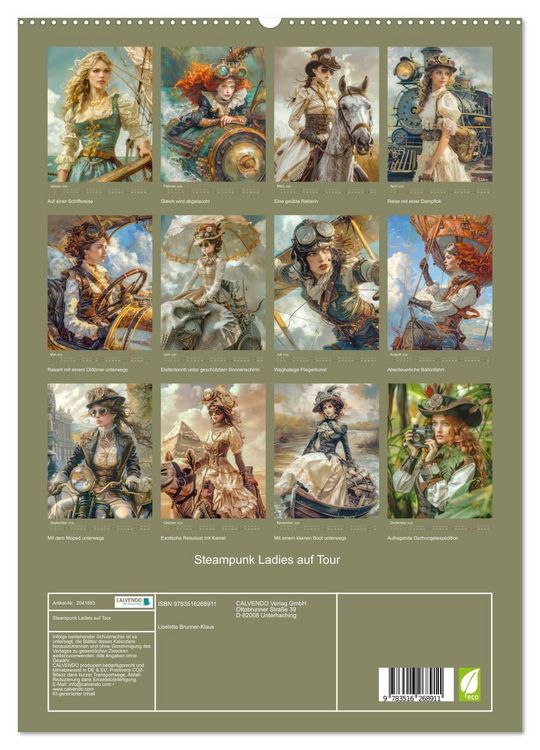 Produktbild: Steampunk Ladies auf Tour (hochwertiger Premium Wandkalender 2026 DIN A2 hoch), Kunstdruck in Hochglanz