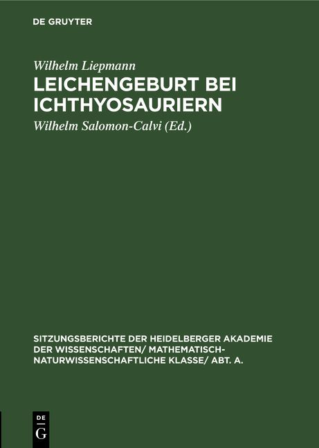 Produktbild: Leichengeburt bei Ichthyosauriern