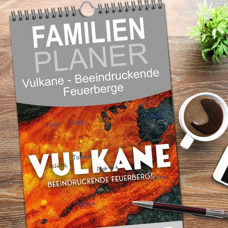 Produktbild: Familienplaner 2026 - Vulkane - Beeindruckende Feuerberge mit 5 Spalten (Wandkalender, 21 x 45 cm) CALVENDO