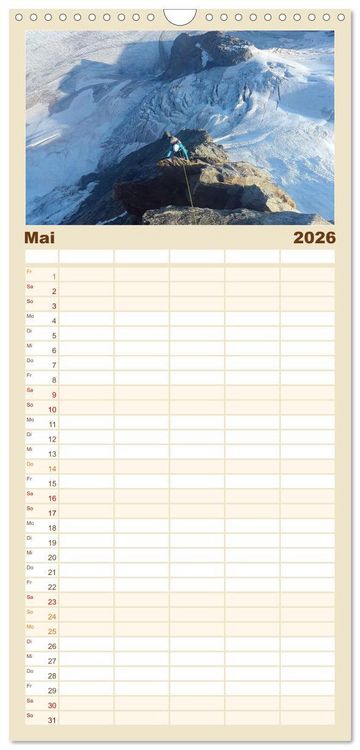 Produktbild: Familienplaner 2026 - Gipfelabenteuer - wenn der Berg ruft mit 5 Spalten (Wandkalender, 21 x 45 cm) CALVENDO