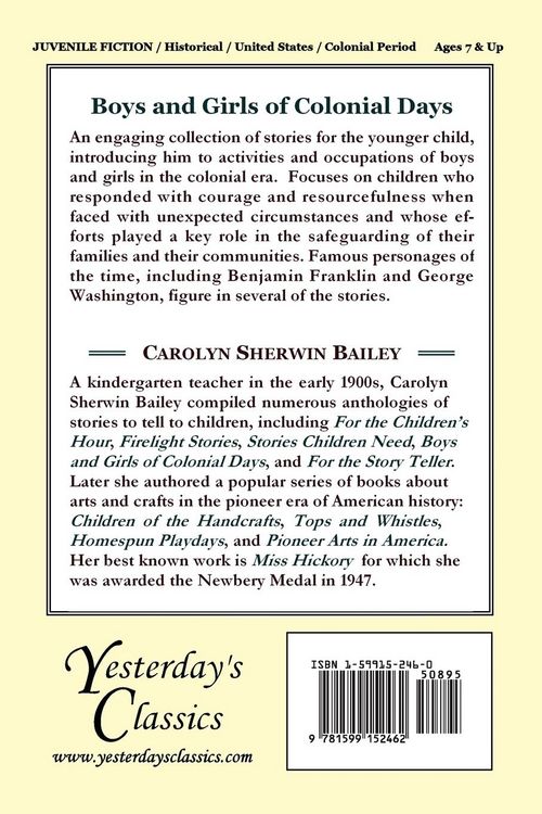 Produktbild: Boys and Girls of Colonial Days (Yesterday's Classics)