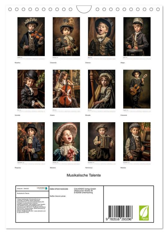 Produktbild: Musikalische Talente (Wandkalender 2026 DIN A4 hoch), CALVENDO Monatskalender