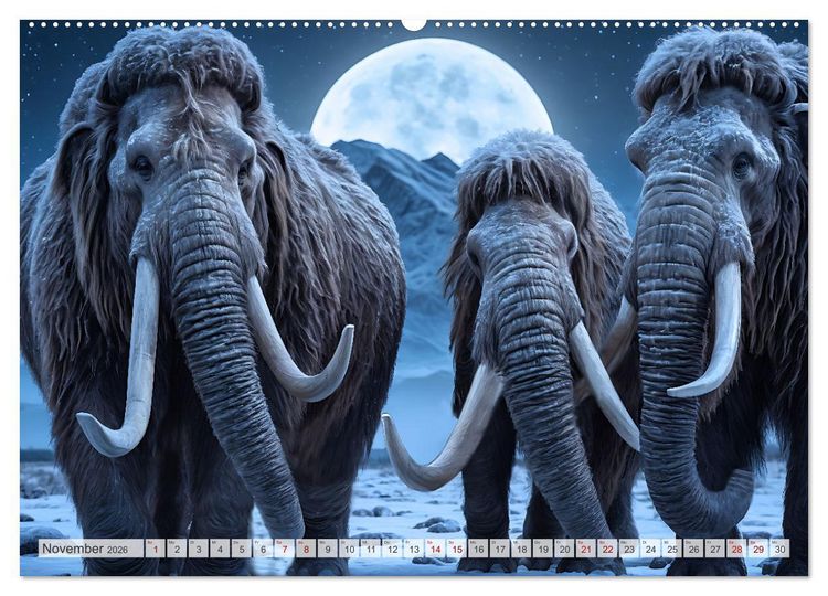 Produktbild: Im urzeitlichen Reich des Mammuts (hochwertiger Premium Wandkalender 2026 DIN A2 quer), Kunstdruck in Hochglanz