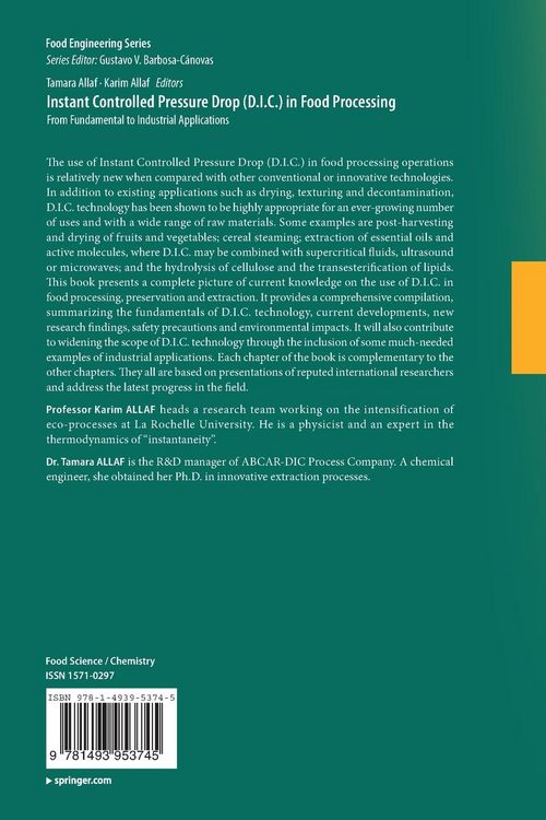 Produktbild: Instant Controlled Pressure Drop (D.I.C.) in Food Processing