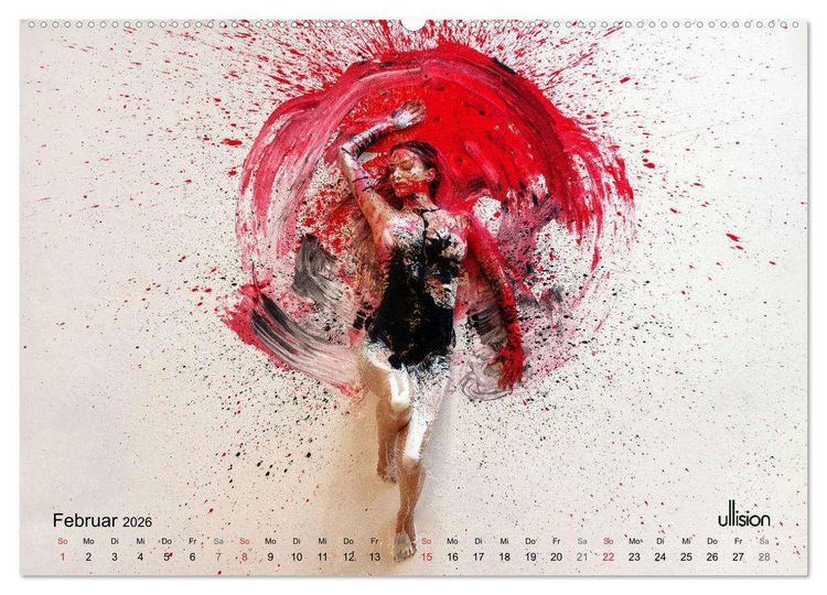 Produktbild: FARBSPIELE - Akt im Feuerwerk der Farben (hochwertiger Premium Wandkalender 2026 DIN A2 quer), Kunstdruck in Hochglanz