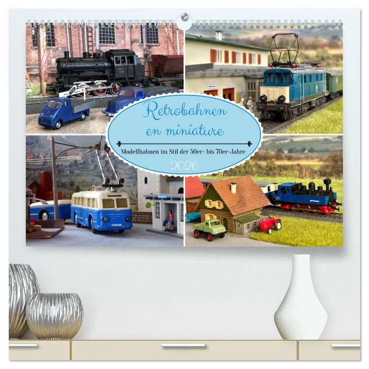 Produktbild: Retrobahnen en miniature (hochwertiger Premium Wandkalender 2026 DIN A2 quer), Kunstdruck in Hochglanz