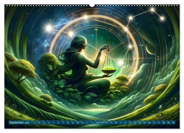 Produktbild: Kosmische Sinfonie: Der Tanz der Sternzeichen (Wandkalender 2026 DIN A2 quer), CALVENDO Monatskalender