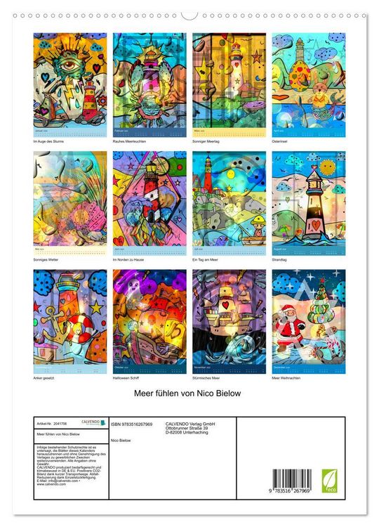 Produktbild: Meer f&uuml;hlen von Nico Bielow (hochwertiger Premium Wandkalender 2026 DIN A2 hoch), Kunstdruck in Hochglanz