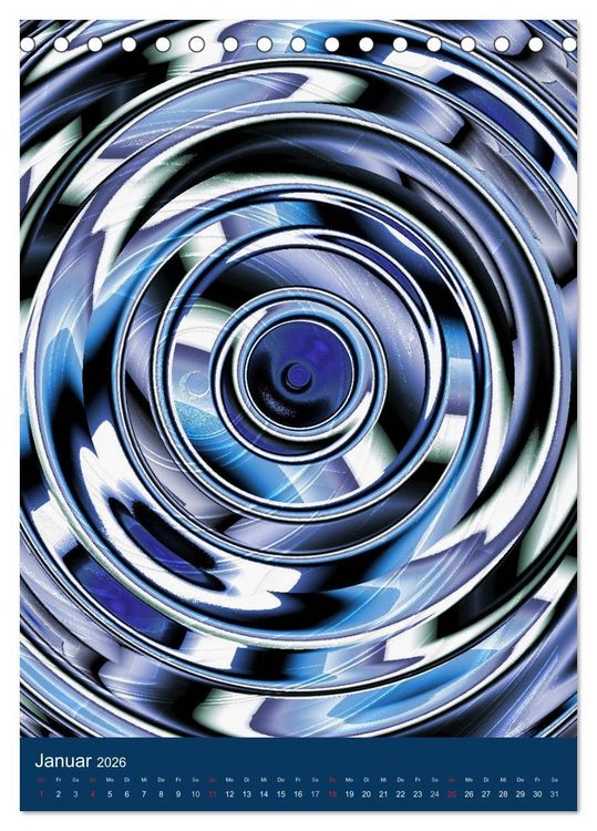 Produktbild: Digitale Kunst - rund und bunt (Tischkalender 2026 DIN A5 hoch), CALVENDO Monatskalender