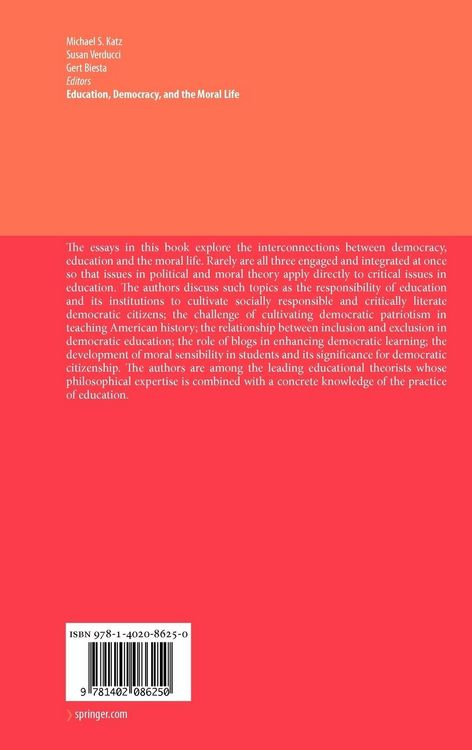 Produktbild: Education, Democracy and the Moral Life