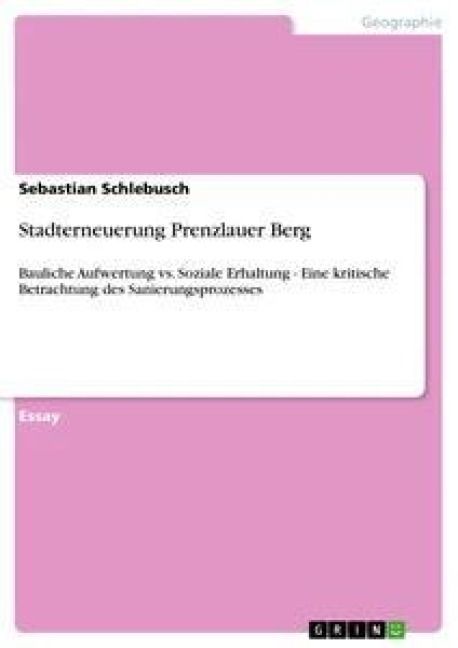 Produktbild: Stadterneuerung Prenzlauer Berg