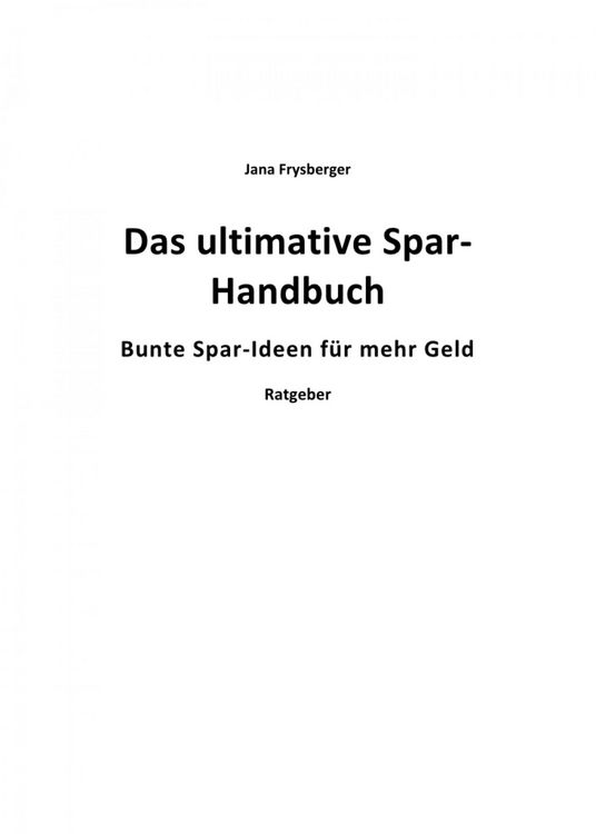Produktbild: Das ultimative Spar-Handbuch