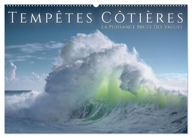 Produktbild: Temp&ecirc;tes c&ocirc;ti&egrave;res - La puissance brute des vagues (Calendrier mural 2026 DIN A2 vertical), CALVENDO calendrier mensuel