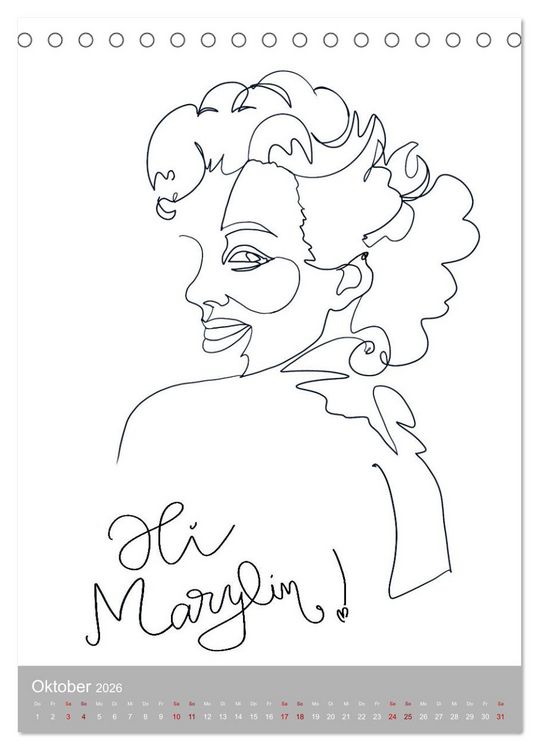 Produktbild: Line-Art Variationen (Tischkalender 2026 DIN A5 hoch), CALVENDO Monatskalender