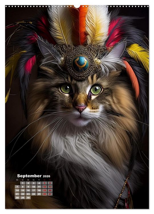 Produktbild: Inka Katzen - Katzen sind die wahren Herrscher (hochwertiger Premium Wandkalender 2026 DIN A2 hoch), Kunstdruck in Hochglanz