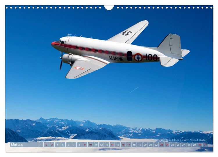 Produktbild: Historische Propellerflugzeuge 2026 (Wandkalender 2026 DIN A3 quer), CALVENDO Monatskalender