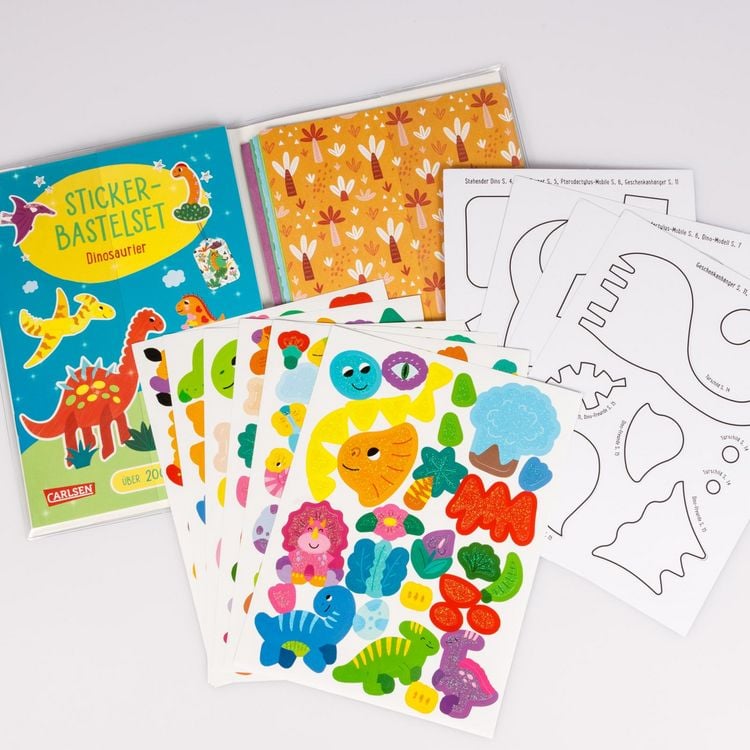Produktbild: Bastelset f&uuml;r Kinder: Sticker-Bastelset: Dinosaurier