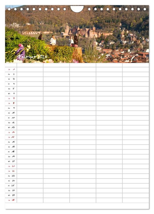 Produktbild: Heidelberger Familienkalender (Wandkalender 2026 DIN A4 hoch), CALVENDO Monatskalender