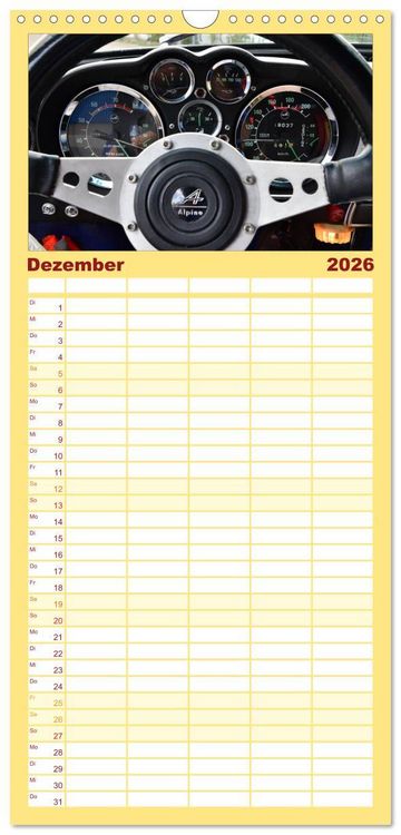 Produktbild: Familienplaner 2026 - Renault Alpine A110 mit 5 Spalten (Wandkalender, 21 x 45 cm) CALVENDO