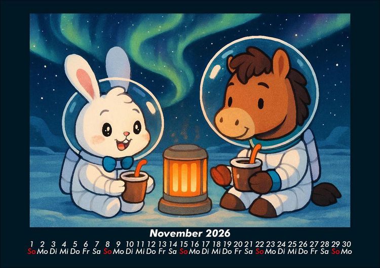 Produktbild: Bouncy & Huf - Im Weltraum 2026 Fotokalender DIN A5