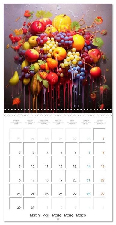 Produktbild: Splash fruit&eacute; (Calendrier mural carr&eacute; 2026 30x30 cm) Calendrier double avec une page pour vos prises de notes