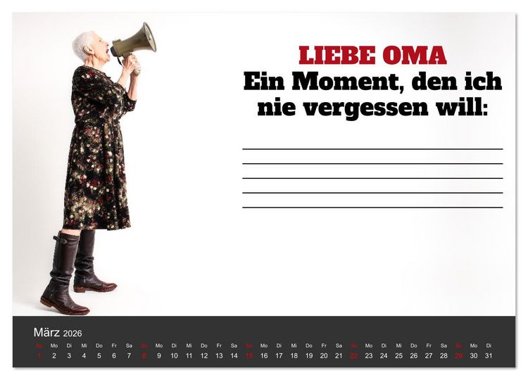 Produktbild: Kalender f&uuml;r Oma - Was ich dir sagen will (Wandkalender 2026 DIN A3 quer), CALVENDO Monatskalender