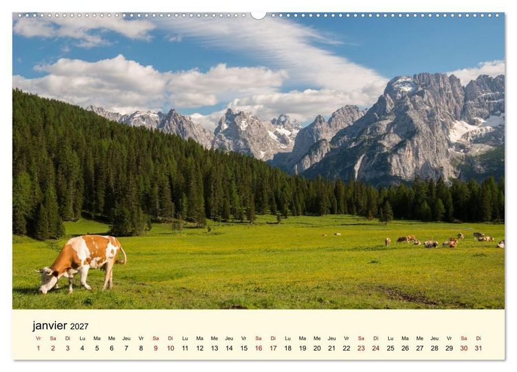 Produktbild: Un voyage dans les Dolomites (Calendrier mural 2027 DIN A2 vertical), CALVENDO calendrier mensuel