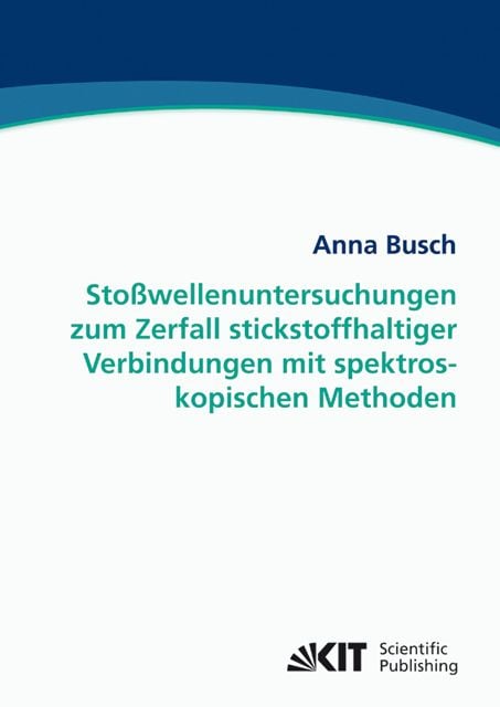 Produktbild: Sto&szlig;wellenuntersuchungen zum Zerfall stickstoffhaltiger Verbindungen mit spektroskopischen Methoden