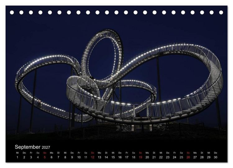Produktbild: Impressionen Ruhrgebiet bei Nacht (Tischkalender 2027 DIN A5 quer), CALVENDO Monatskalender