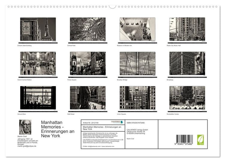 Produktbild: Manhattan Memories - Erinnerungen an New York (hochwertiger Premium Wandkalender 2026 DIN A2 quer), Kunstdruck in Hochglanz