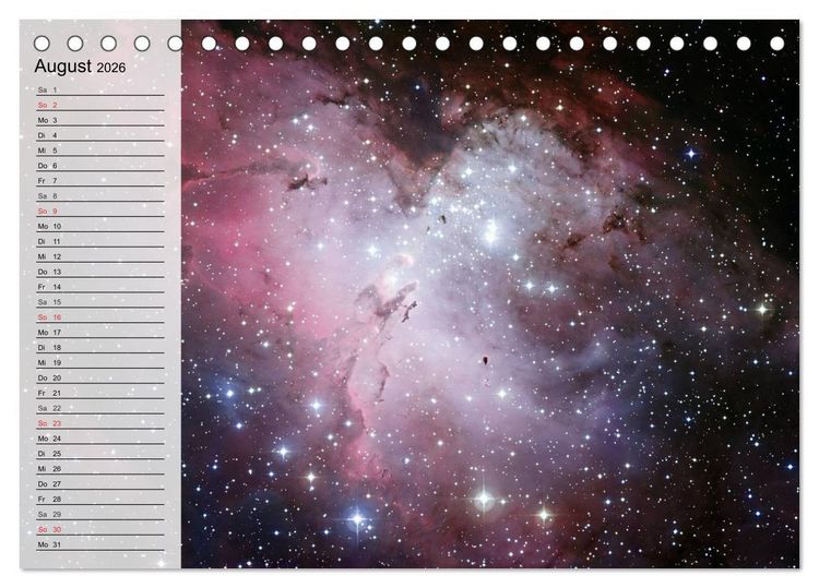 Produktbild: Universum. Farbenpracht der Gasnebel (Tischkalender 2026 DIN A5 quer), CALVENDO Monatskalender