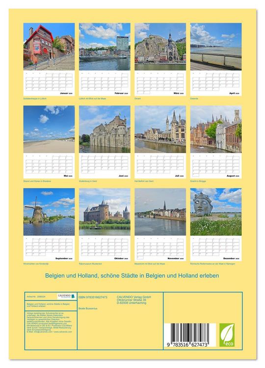 Produktbild: Belgien und Holland, sch&ouml;ne St&auml;dte in Belgien und Holland erleben (Wandkalender 2026 DIN A4 hoch), CALVENDO Monatskalender