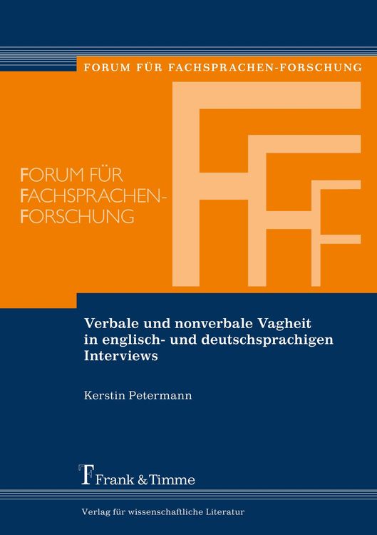 Produktbild: Verbale und nonverbale Vagheit in englisch- und deutschsprachigen Interviews