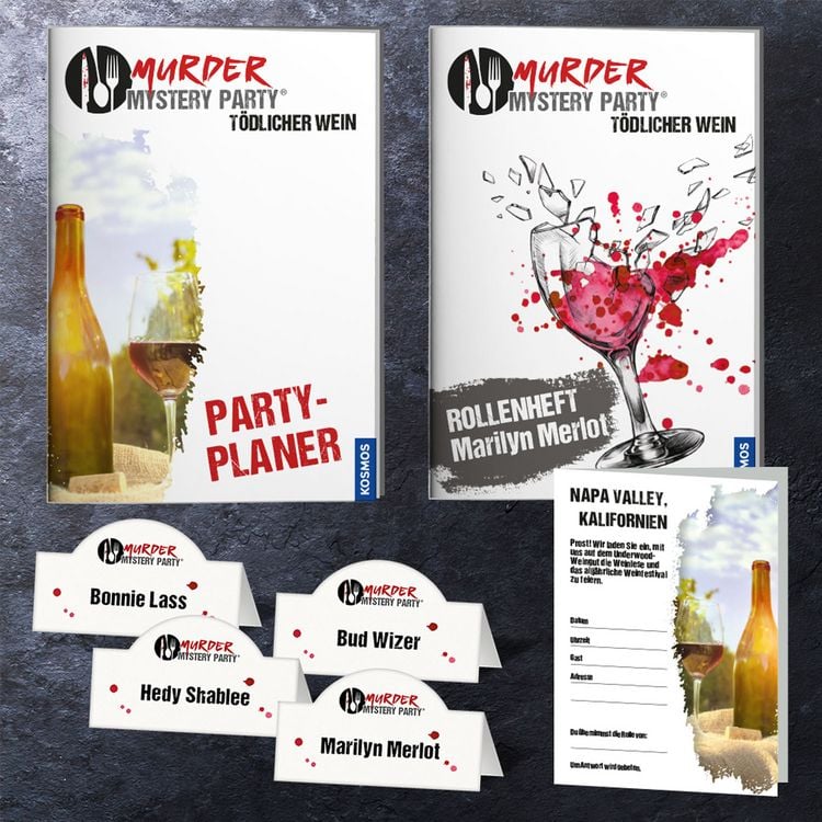 Produktbild: KOSMOS - Murder Mystery Party - Tödlicher Wein - Das Krimi-Dinner für zu Hause