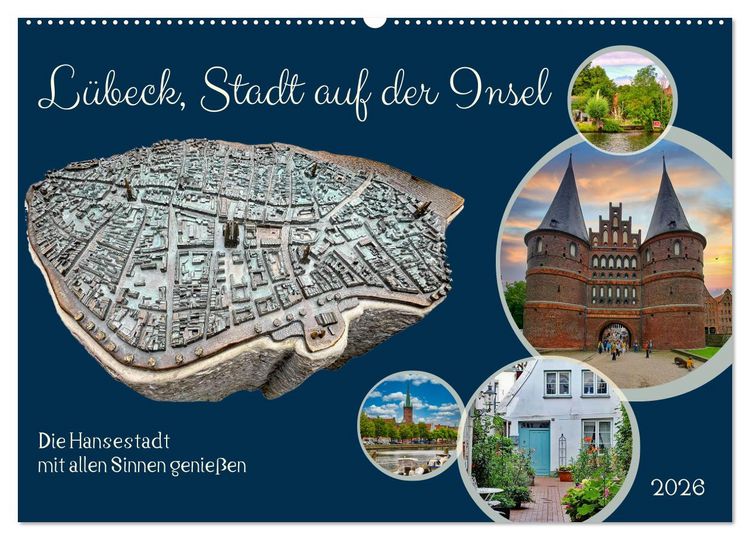 Produktbild: L&uuml;beck, Stadt auf der Insel (Wandkalender 2026 DIN A2 quer), CALVENDO Monatskalender