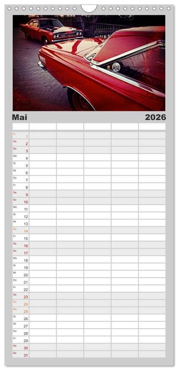 Produktbild: Familienplaner 2026 - US-Muscle-Cars - Plymouth mit 5 Spalten (Wandkalender, 21 x 45 cm) CALVENDO